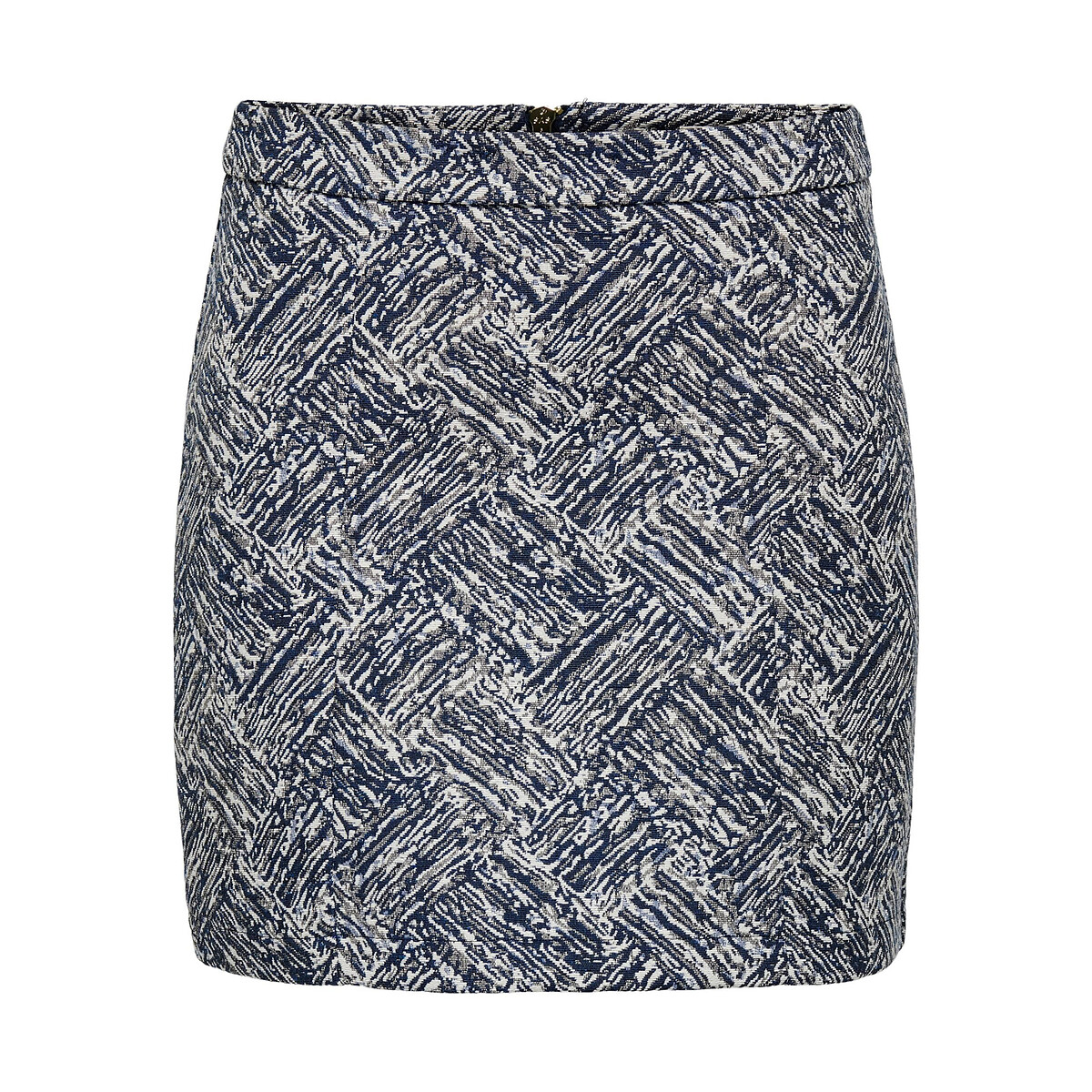 Jupe courte jacquard blanc/bleu, ONLY