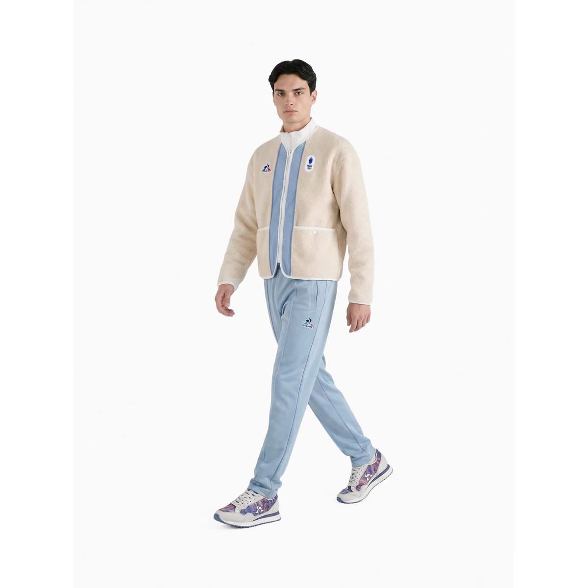 Veste zippée Équipe de France Olympique 2026 en polaire Jeux Olympiques EQUIPE DE FRANCE white, LE COQ SPORTIF