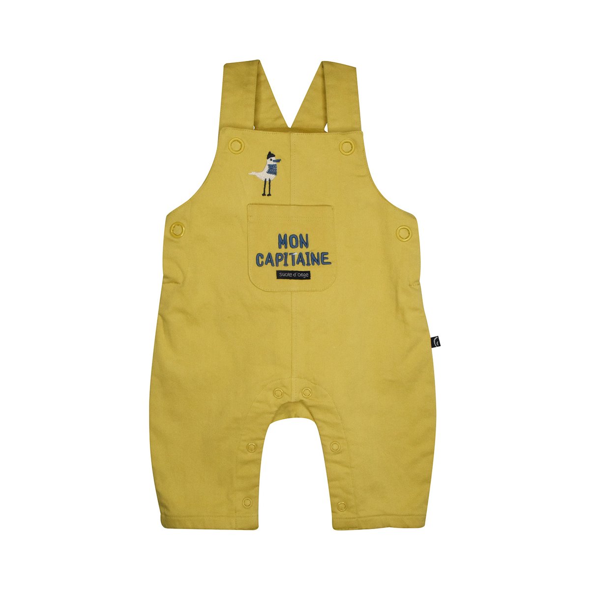 Tshirt salopette mehdi twill long naissance jaune, SUCRE D'ORGE