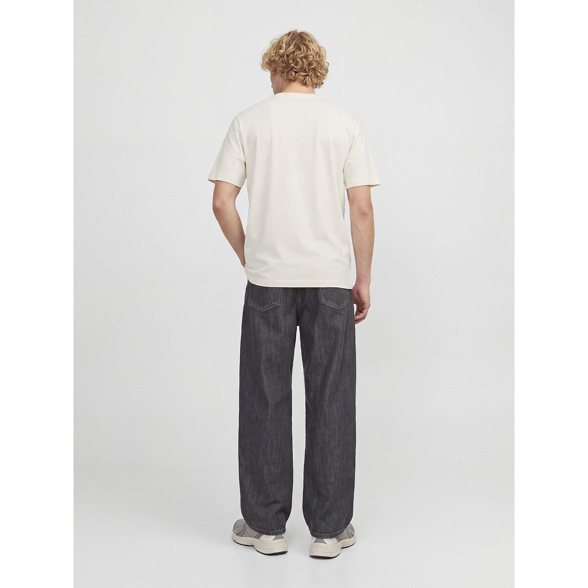 Lot de 3 T-shirts, manches courtes noir + blanc + kaki, JACK & JONES