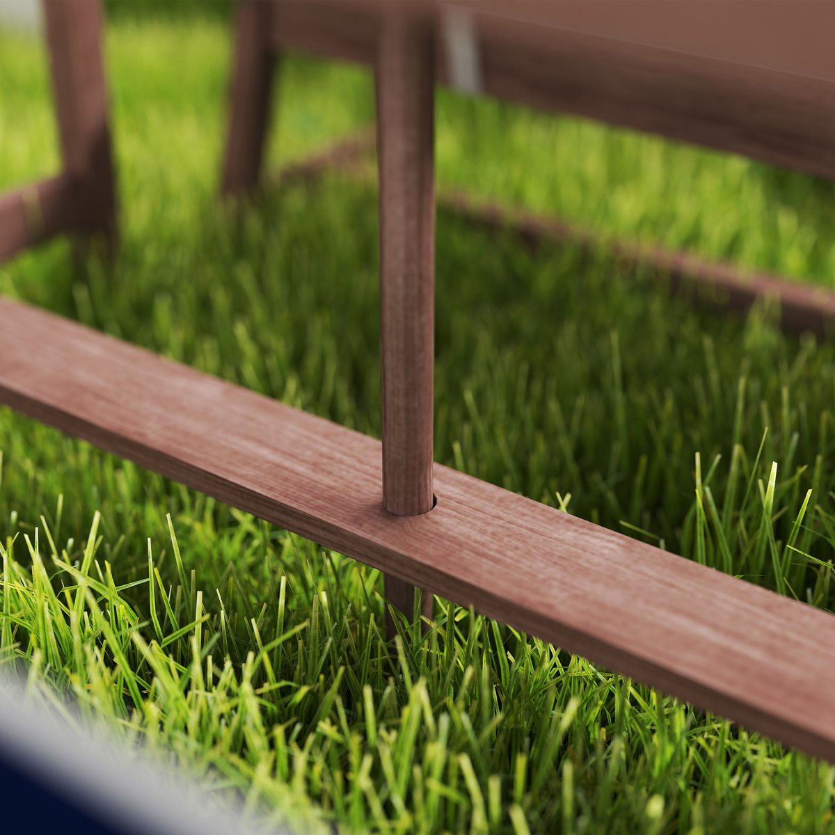 Ensemble de table et chaises de jardin pour marron, bleu et blanc, AIYAPLAY