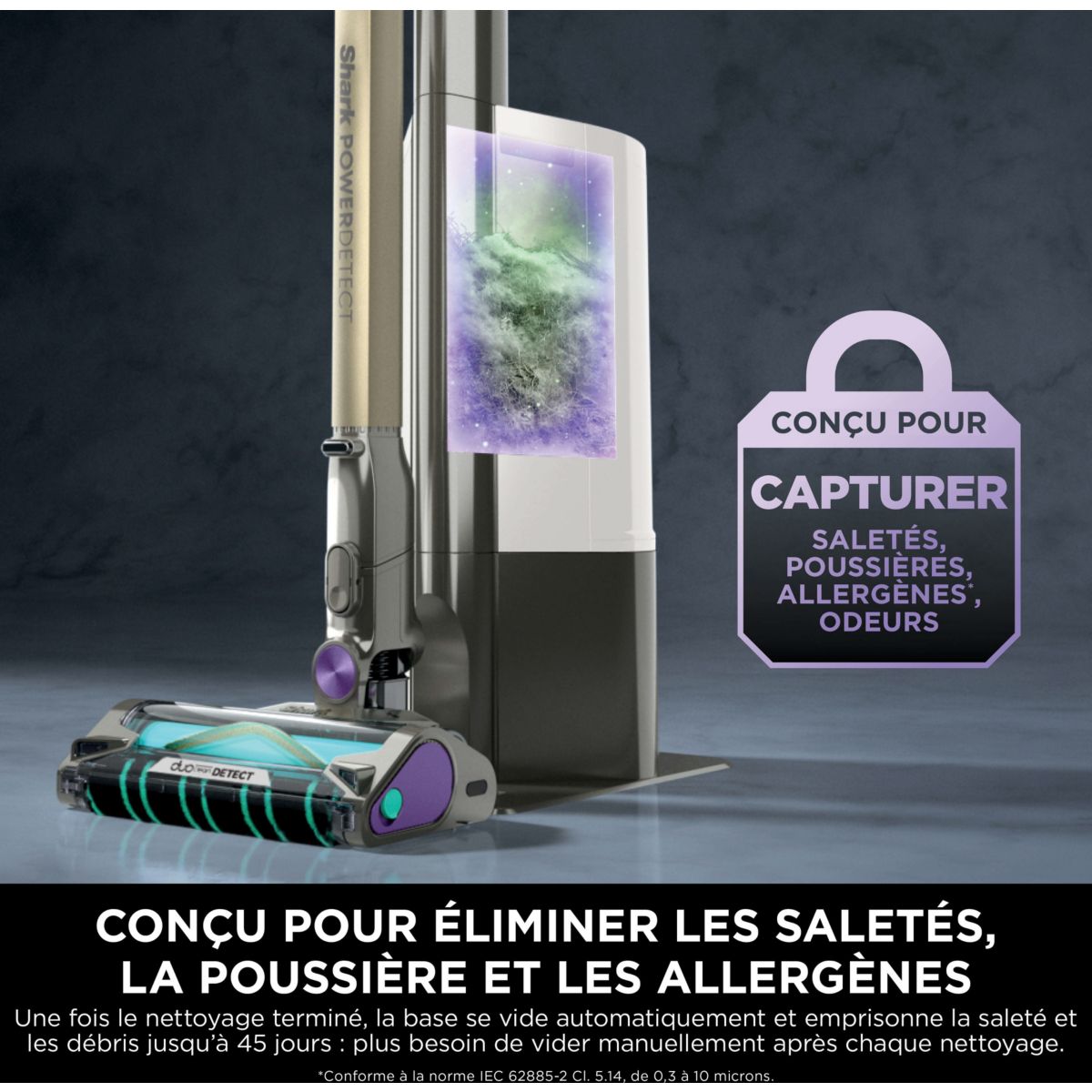 Aspirateur balai PowerDetect avec base de vidage automatique IP3251EUT couleur unique, SHARK