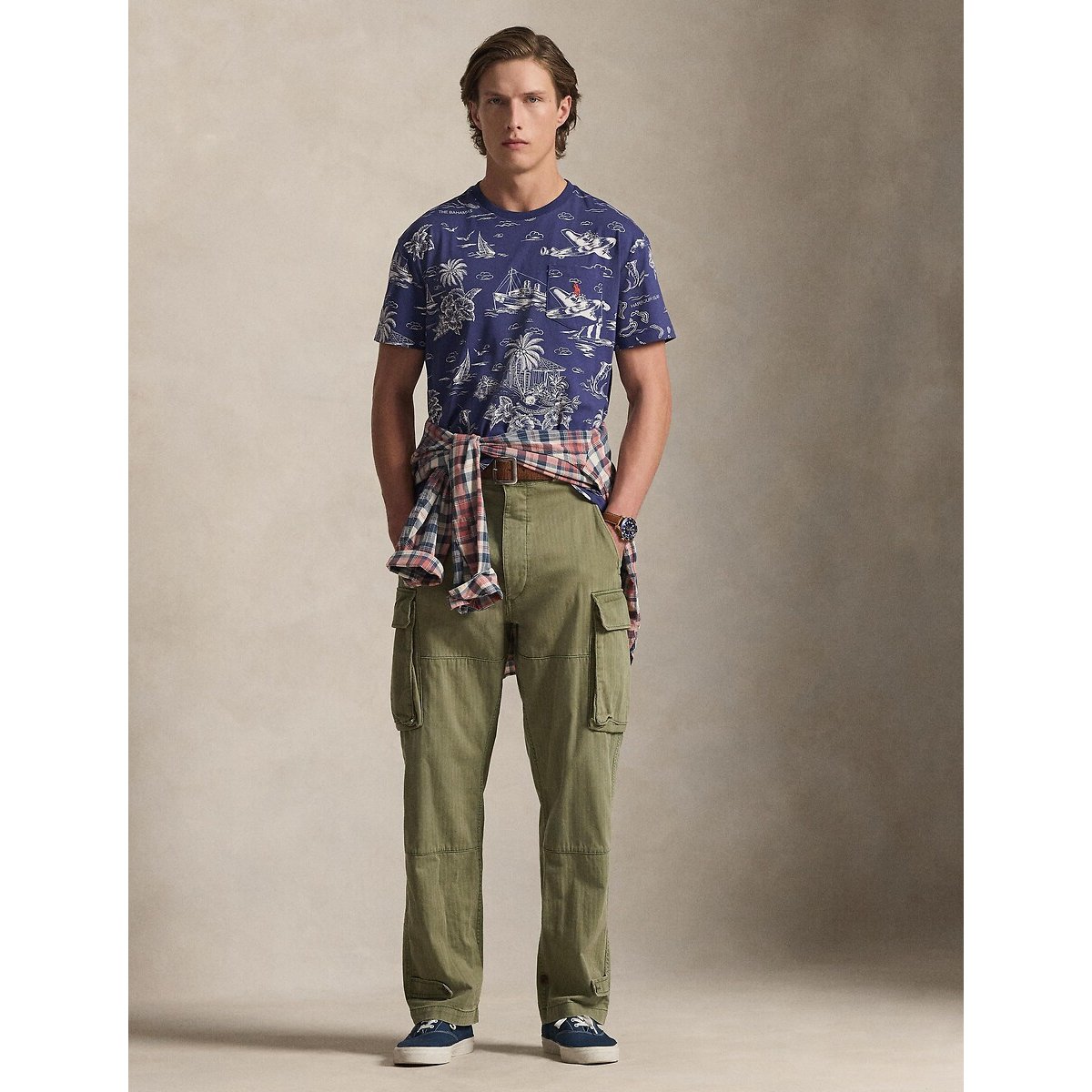 T-shirt Polo Bear Custom Slim Fit imprimé marine, POLO RALPH LAUREN