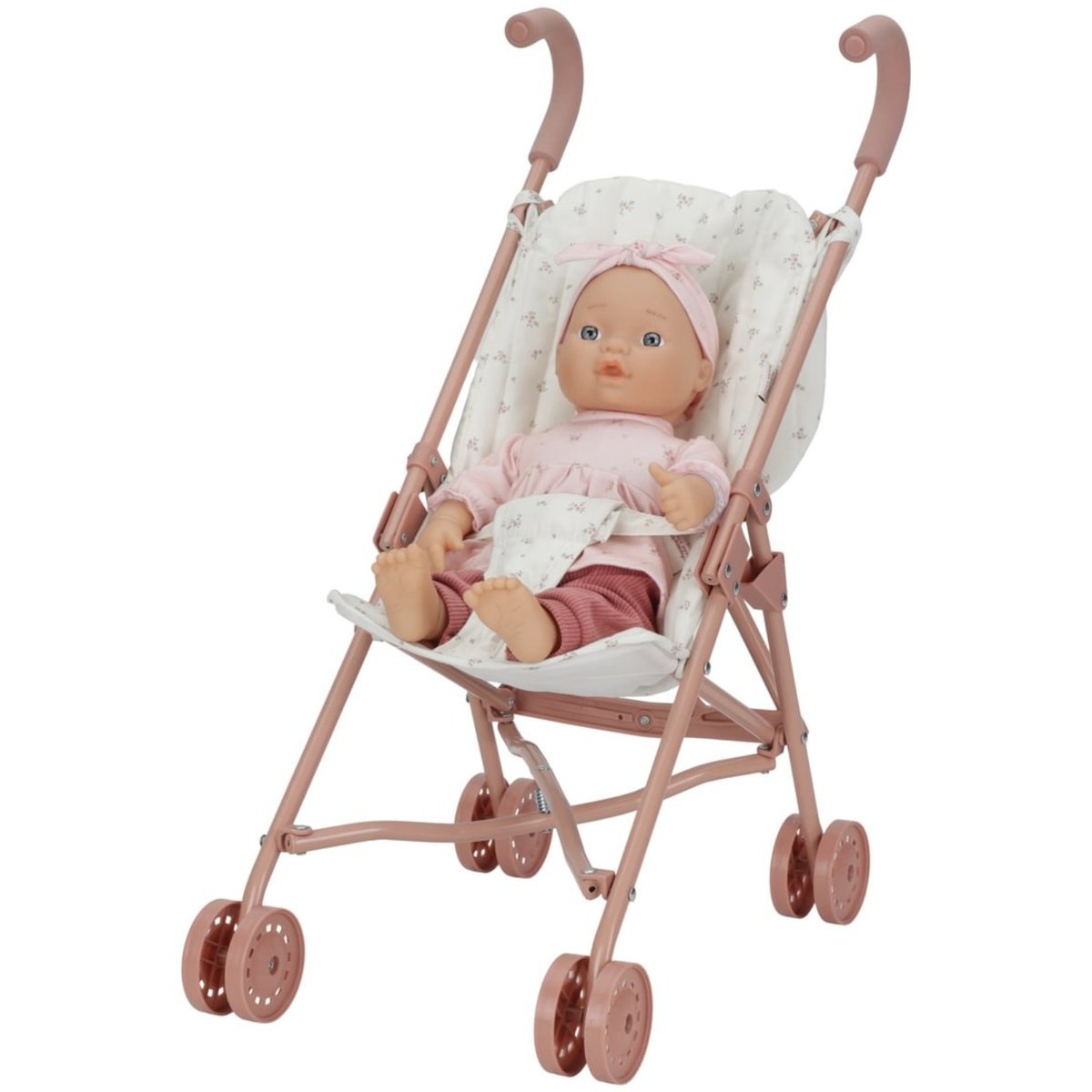 Poussette pour poupée rose, blanc, LITTLE DUTCH