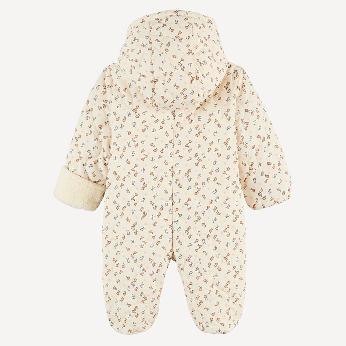 Combipilote à capuche, avec doublure sherpa, imprimé fleurs ecru, LA REDOUTE COLLECTIONS