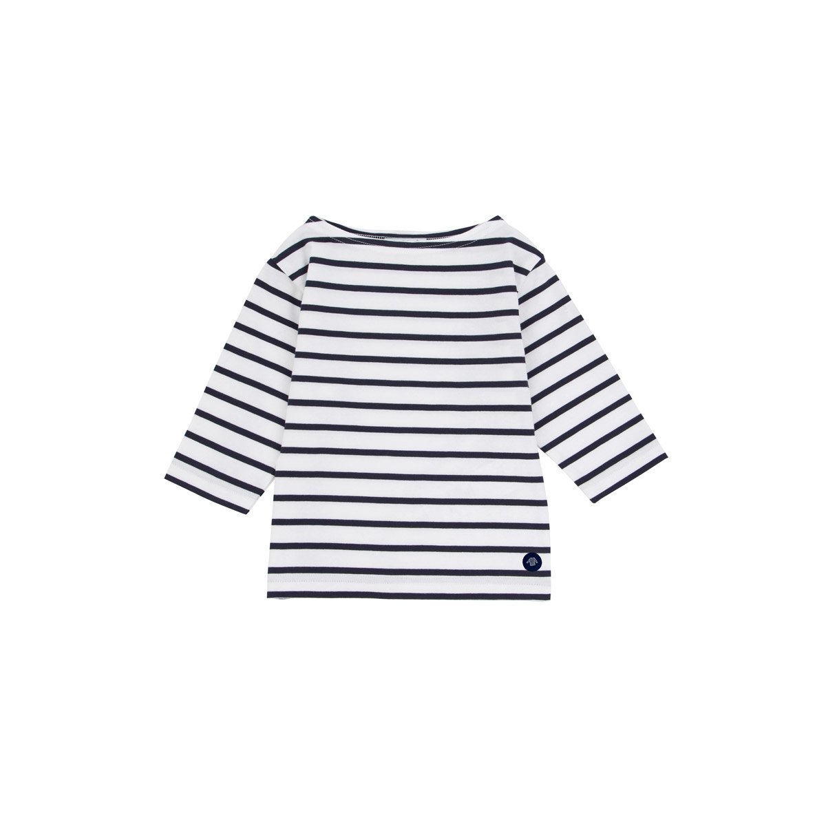 Marinière Beg Meil Kids - coton léger blanc/navire, ARMOR-LUX