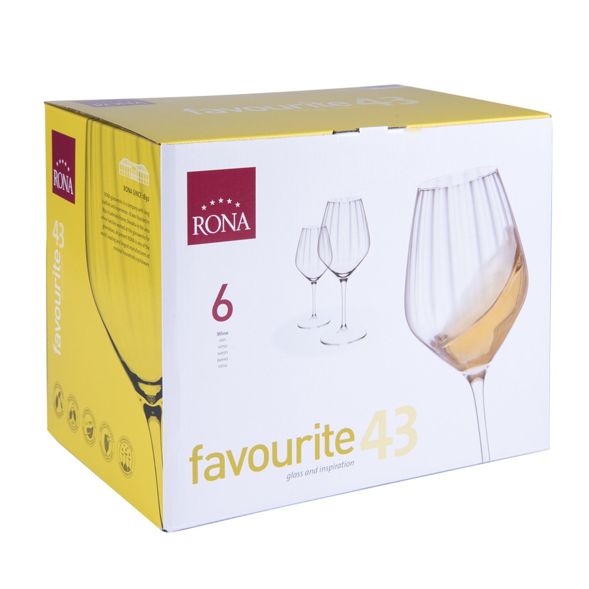 Verre à eau Favourite Optic 43 cl (lot de 6) transparent / cristal, RONA