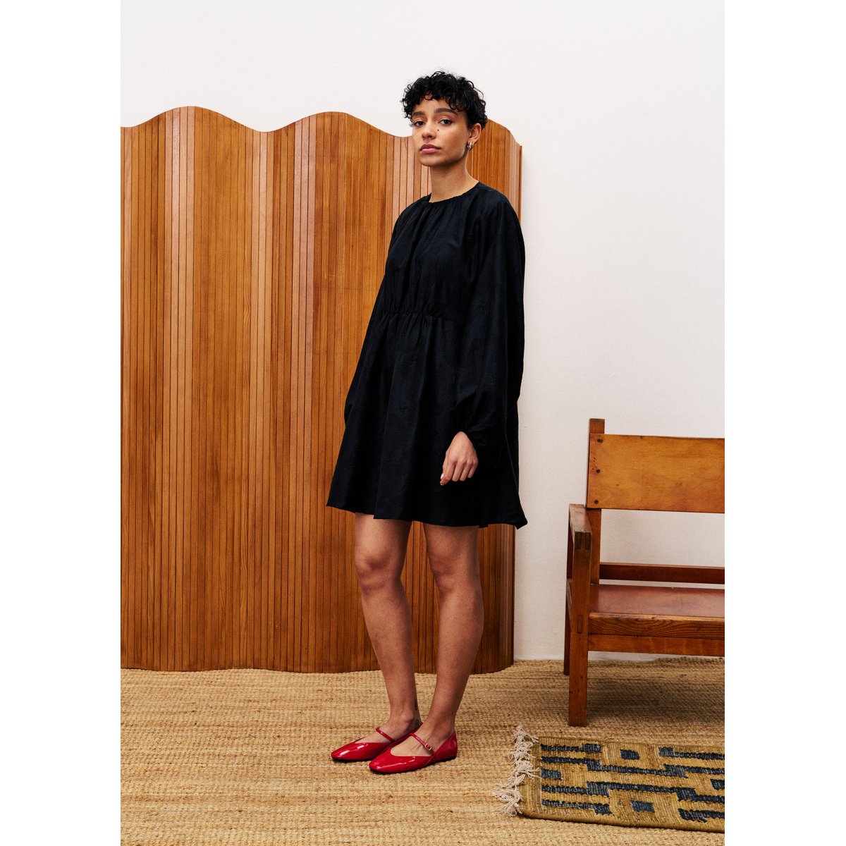 Robe OEILLET noir, FRNCH