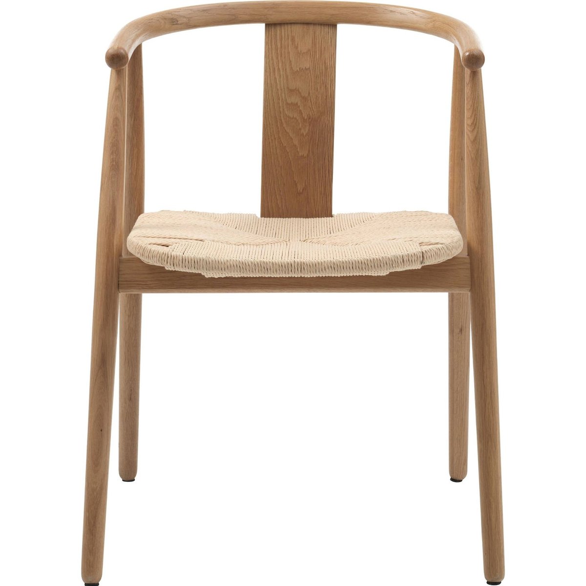 Chaise en bois à assise tressée DABASSO chêne naturel et beige, RECOLLECTION