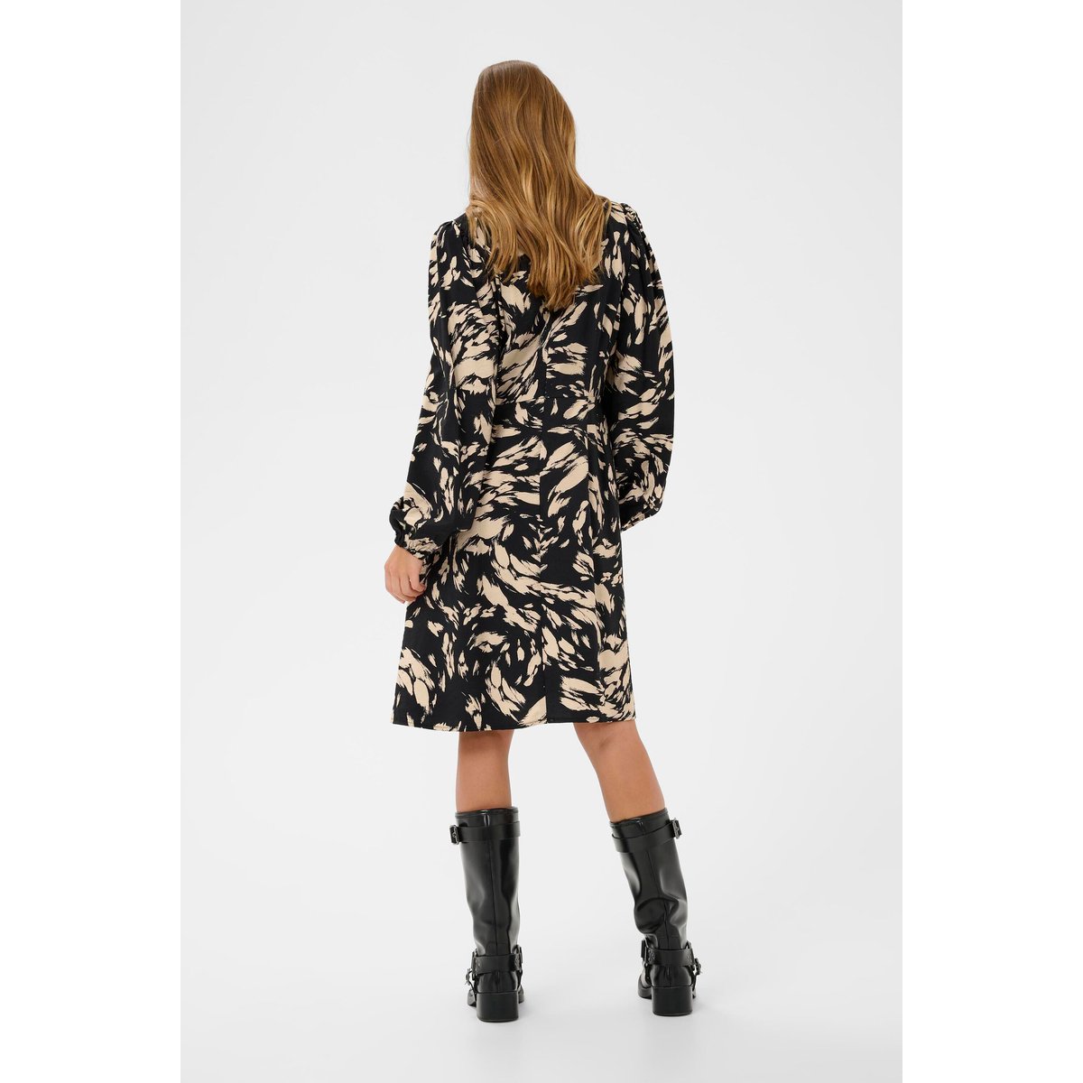 Robe noir blakc gray graphic, KAFFE