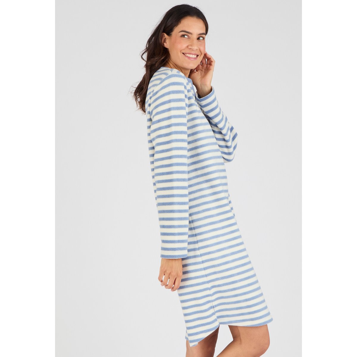 Chemise de nuit Thermolactyl maille polaire bleu, DAMART