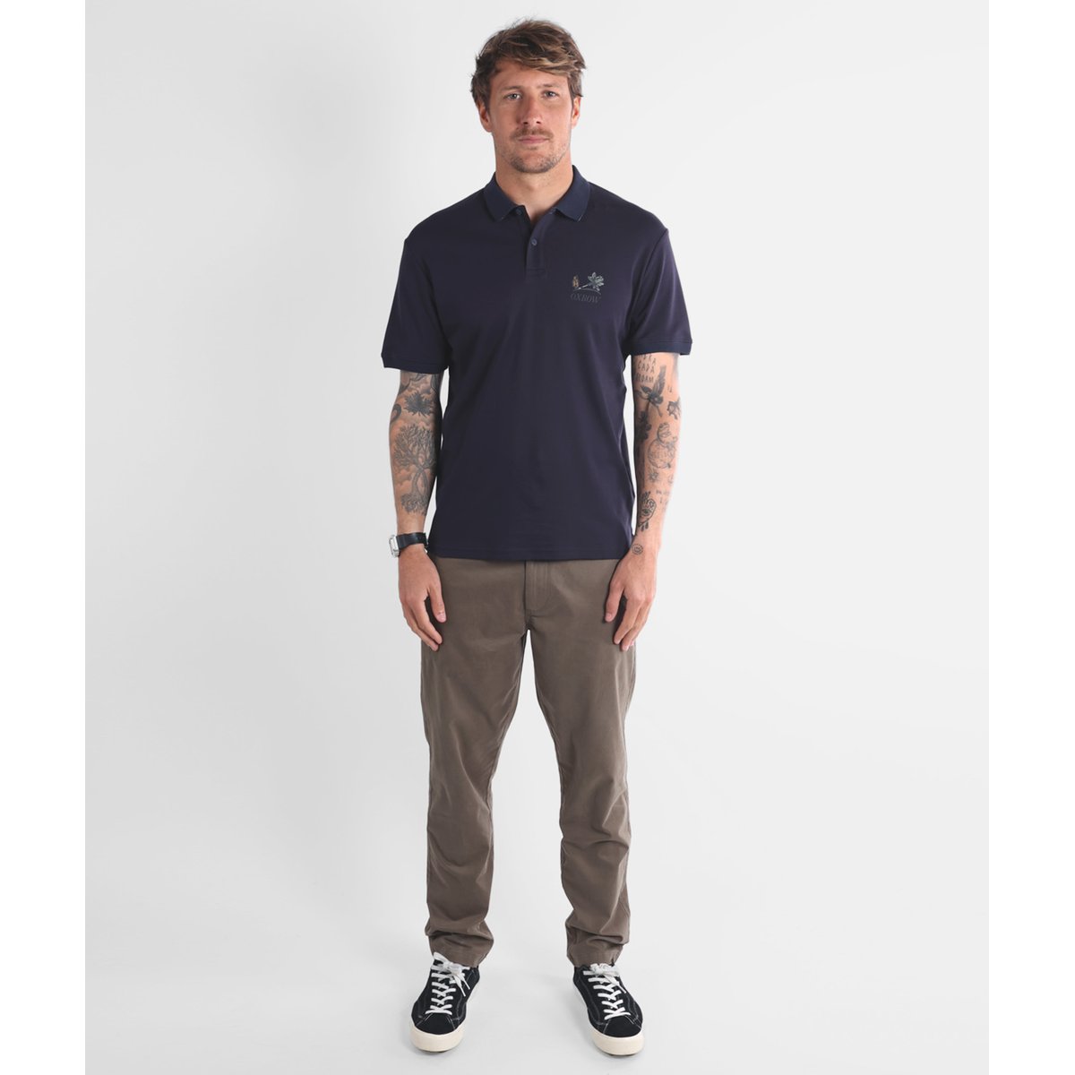Polo graphique manches courtes BLOOM deep marine, OXBOW