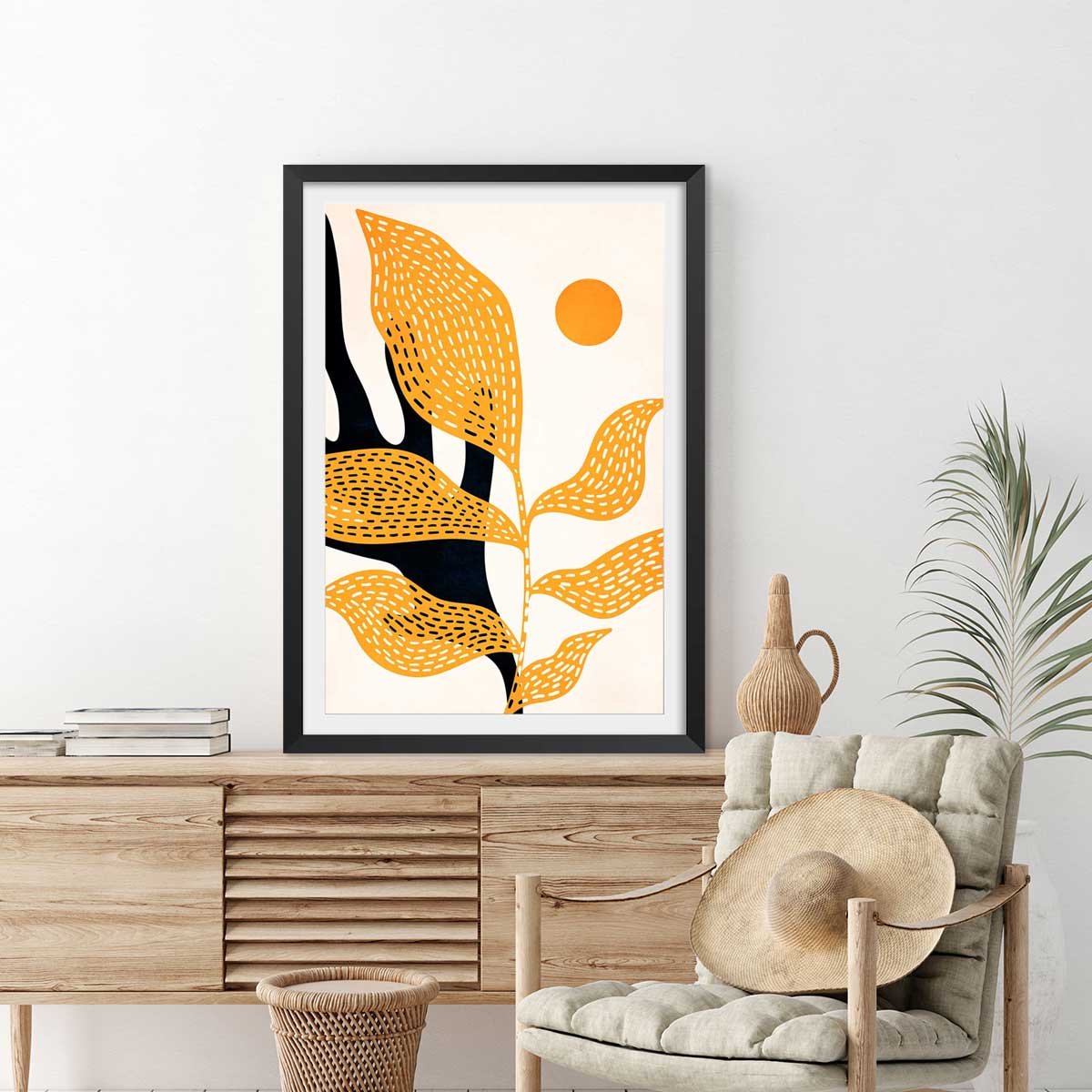 Affiche ""Le Jardin de Van Gogh"" affiche + cadre en bois - noir, HEXOA