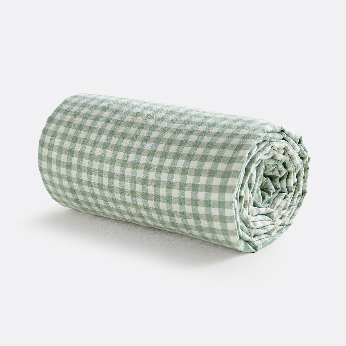 Drap-housse en coton bonnet 25 cm, LILOU carreaux céladon, LA REDOUTE INTERIEURS