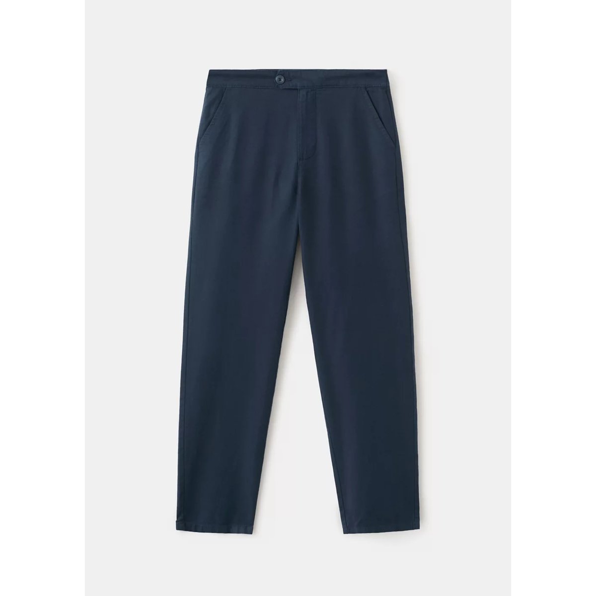 Pantalon lin coton bouton bleu marine, MANGO TEEN