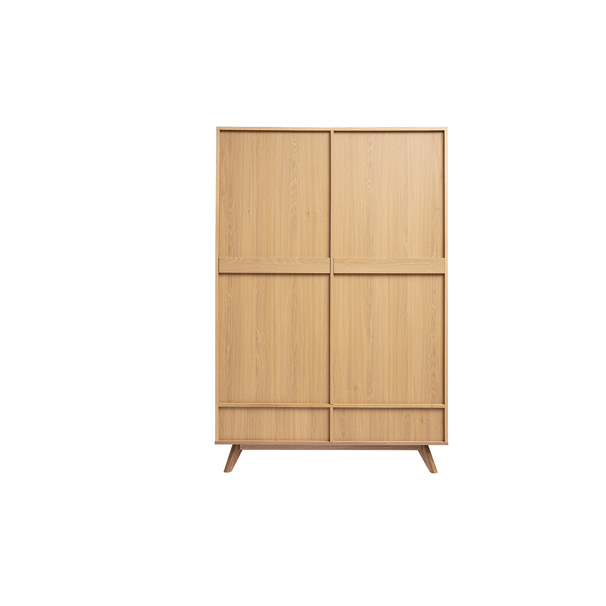 Armoire design avec penderie finition bois clair et blanc mat L120 cm HELIA blanc, MILIBOO
