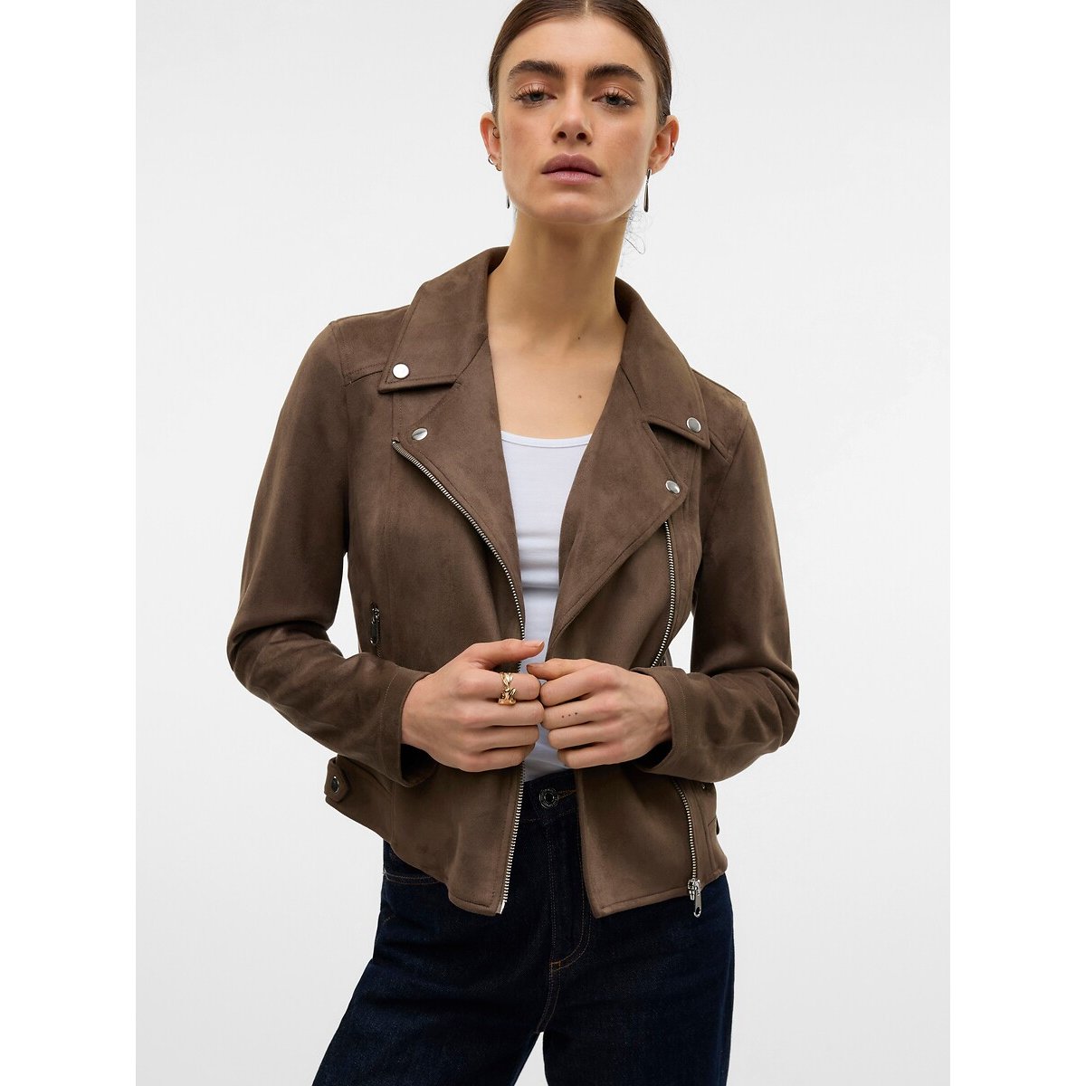 Blusão curto castanho, VERO MODA