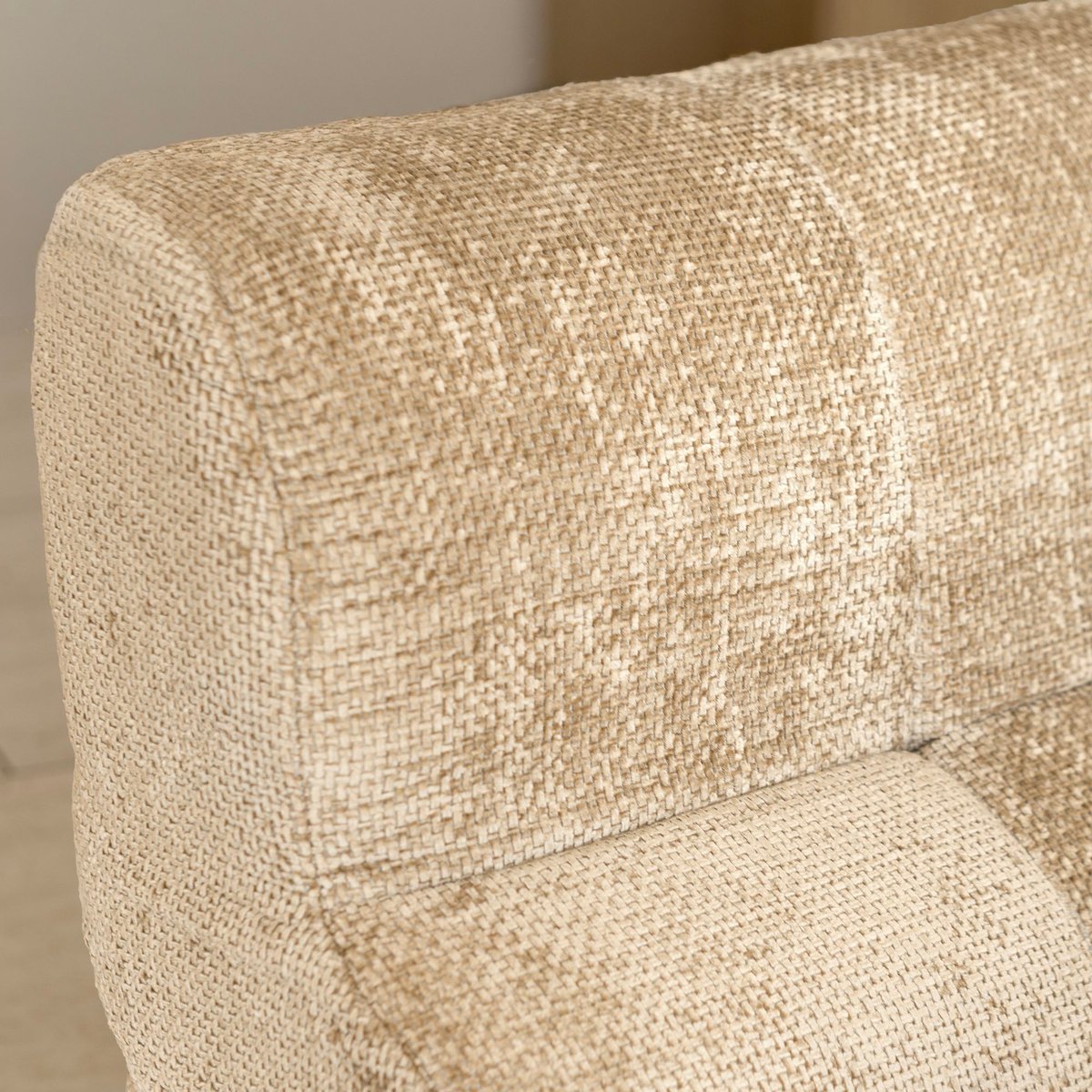 Fauteuil compressé lounge en tissu chenille, VOLTA ecru, NOW'S HOME