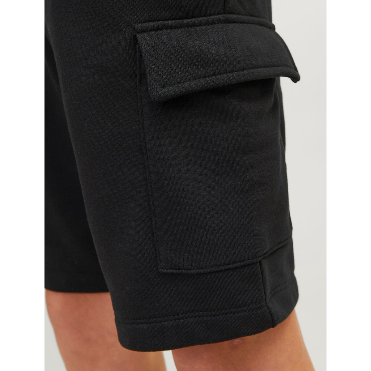 Short cargo en molleton noir, JACK & JONES JUNIOR