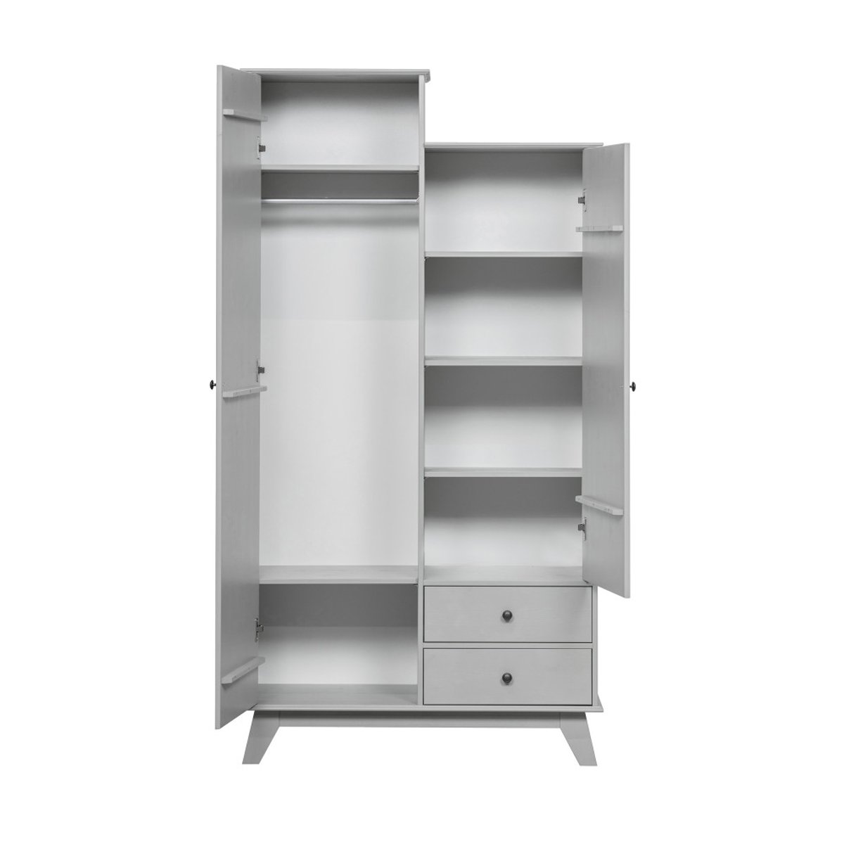 Armoire 2 portes en LILY gris, WOOOD