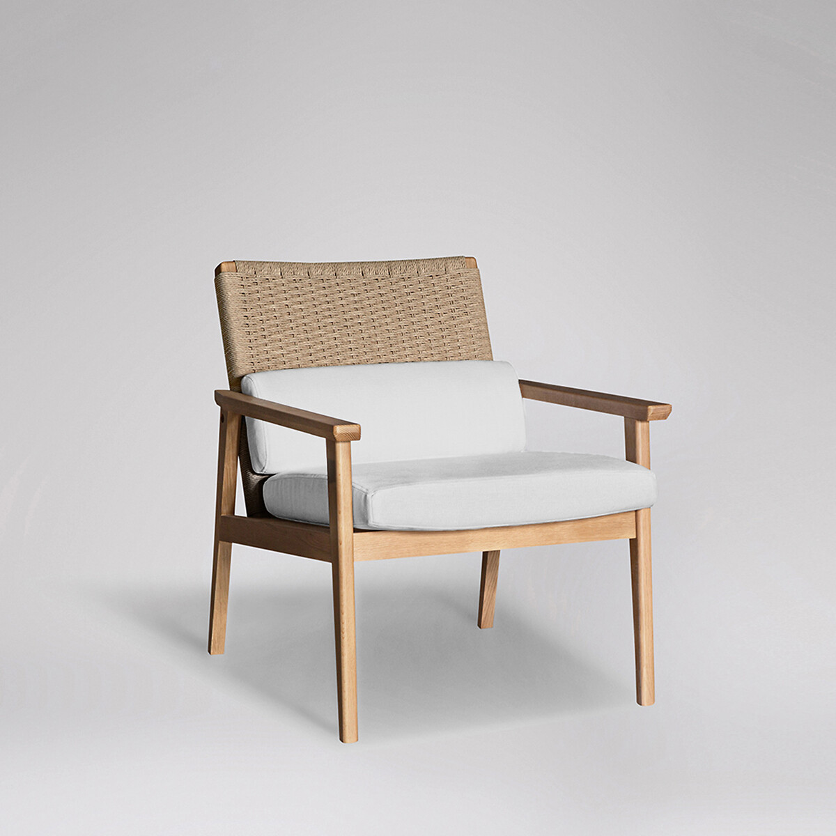 Wadesmill Fabric Armchair light wood, SWOON