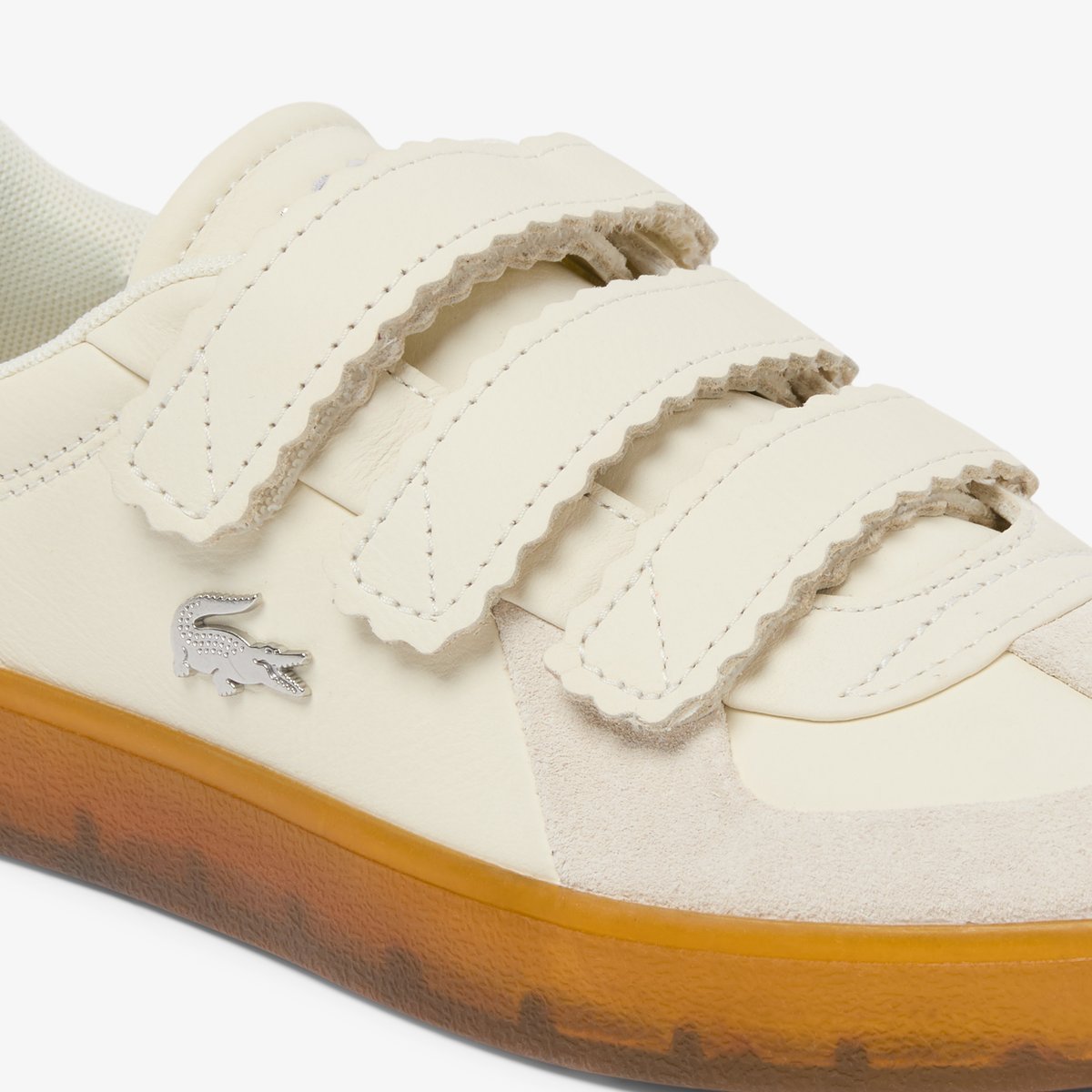 Sneakers Baseshot Pro Strap femme en suède beige-40f, LACOSTE