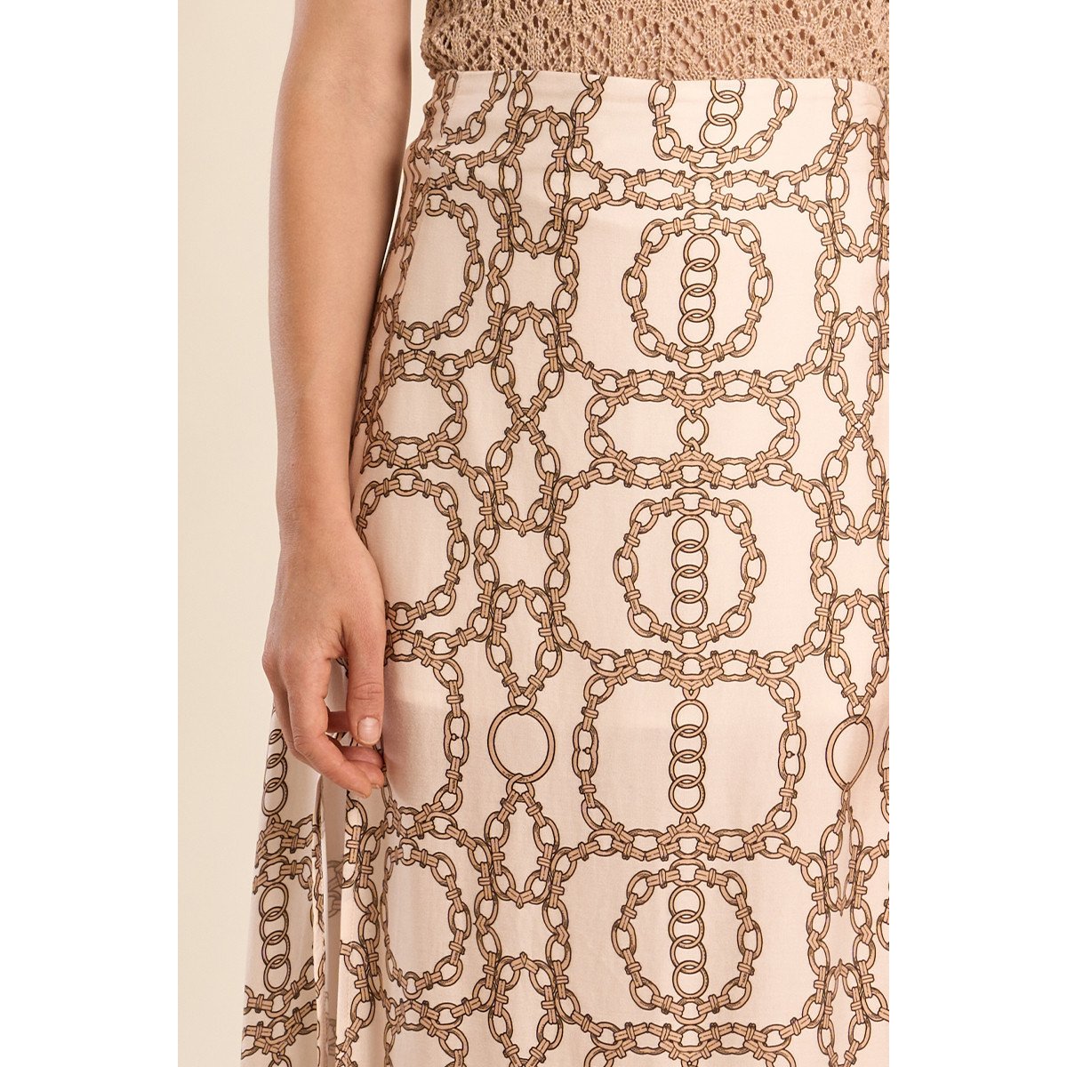 Jupe mi-longue, imprimée offwhite diane, MOLLY BRACKEN