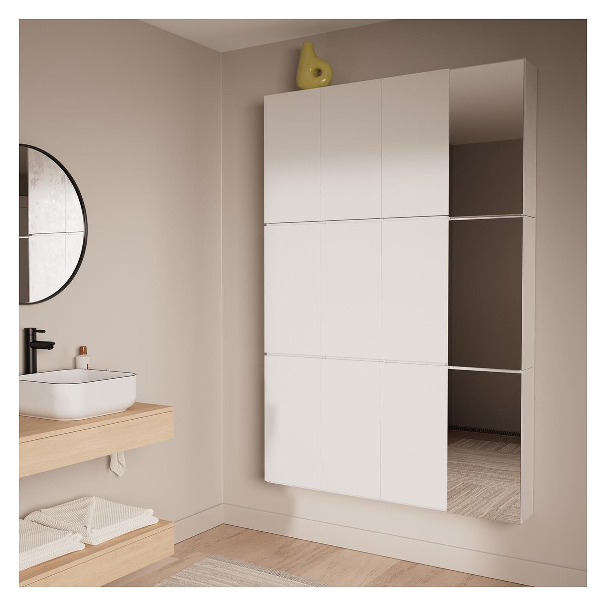 Meuble de rangement haut 1 porte WILL blanc, MOB IN