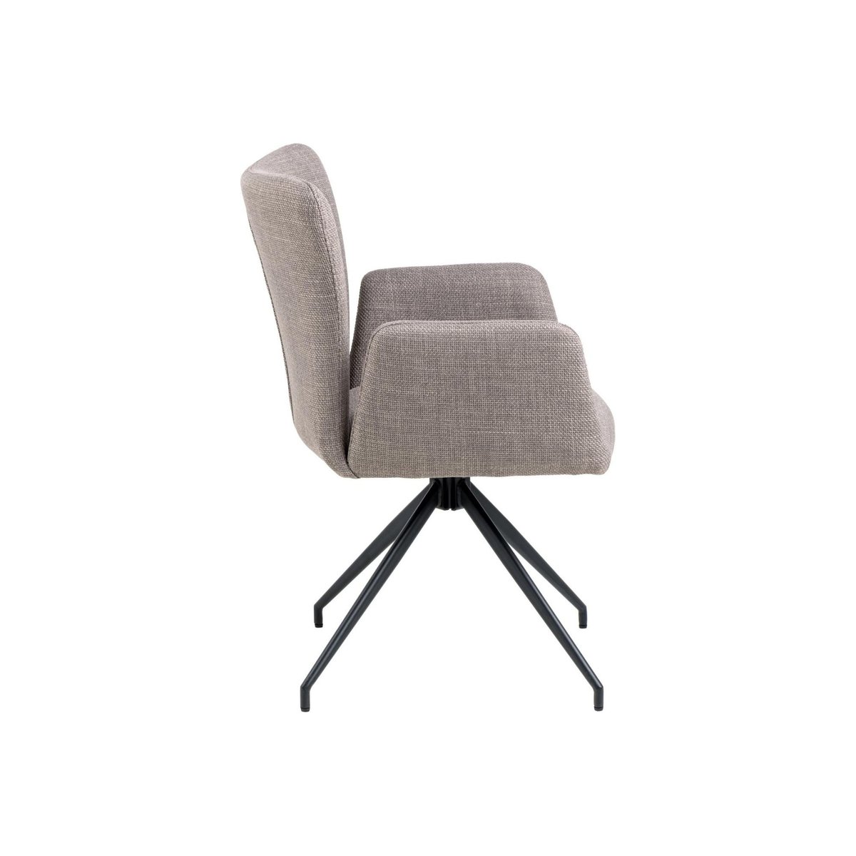 Fauteuils de salle à manger pivotants en tissu (lot de 2) - LARA gris marron, HELLIN, DEPUIS 1862