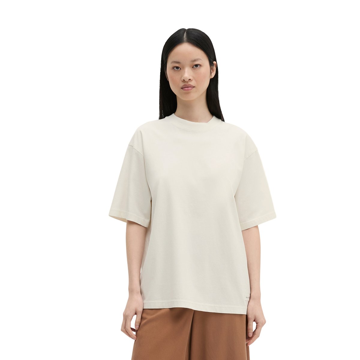 T-shirt imprimé loose en coton bio régénéré blanc naturel, MARC O'POLO