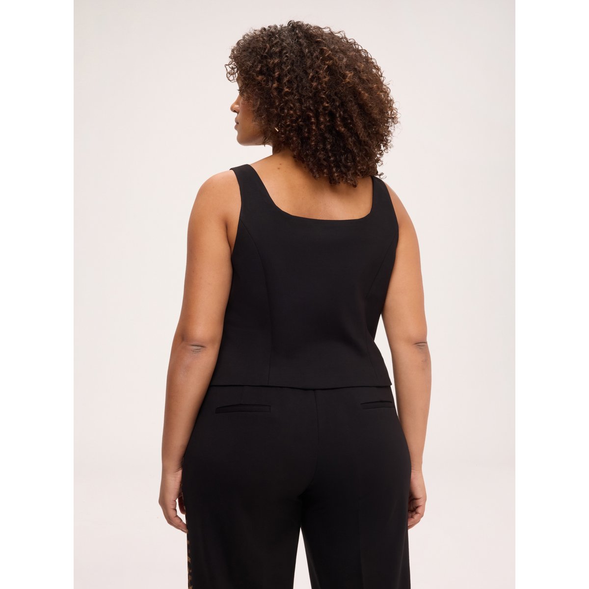 Corset à décolleté carré noir, FIORELLA RUBINO