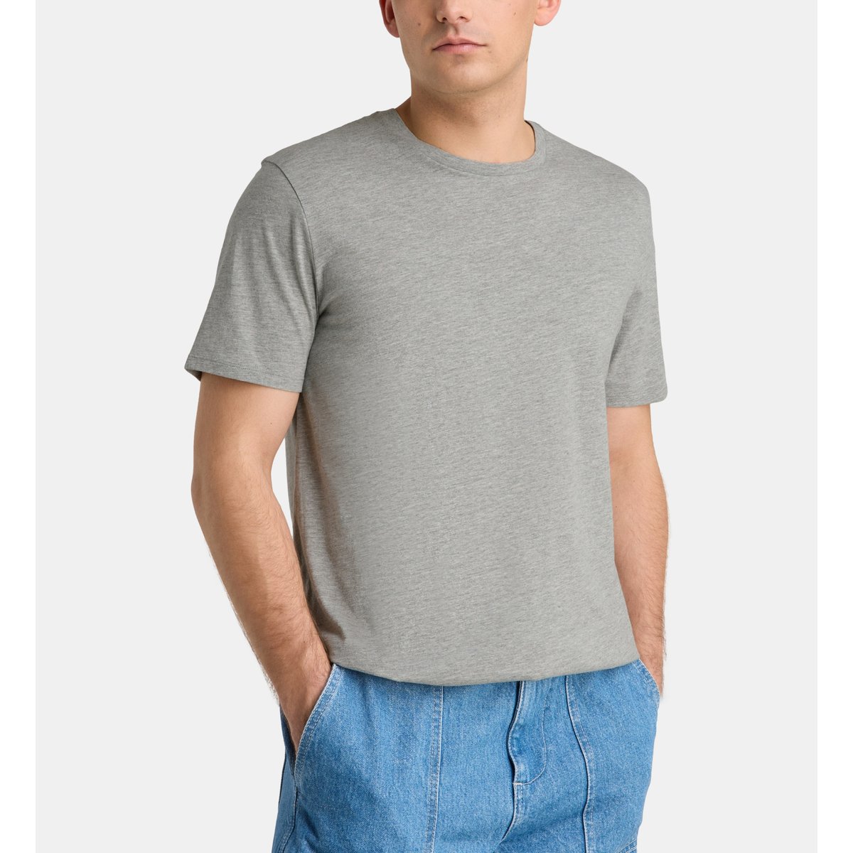 T-shirt sishron coton bio gris chiné, GALERIES LAFAYETTE
