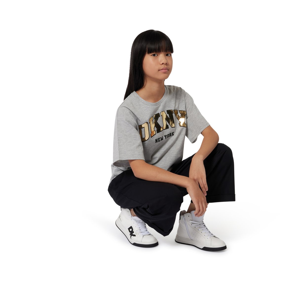 T-shirt à manches courtes gris chine, DKNY
