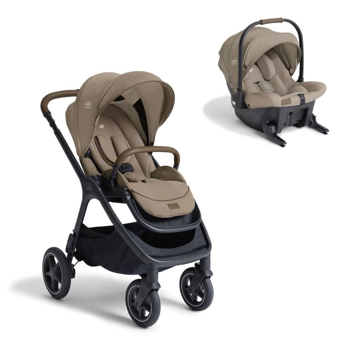 Poussette duo Finiti Signature Sandstone + siège auto Sprint Sandstone couleur unique, JOIE