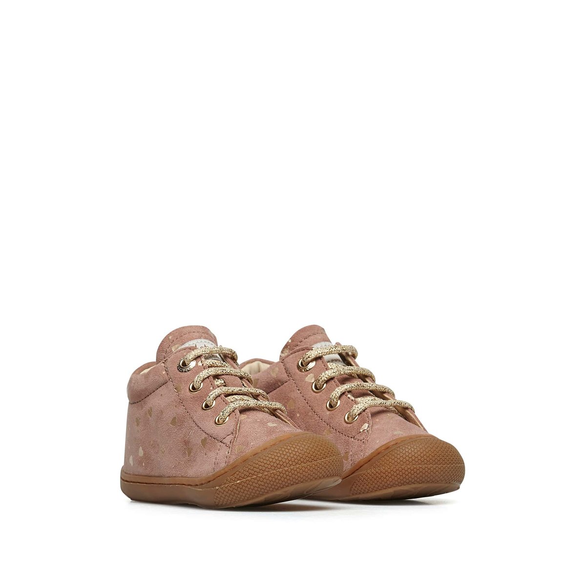 Chaussures premiers pas en suède COCOON rose poudré, NATURINO