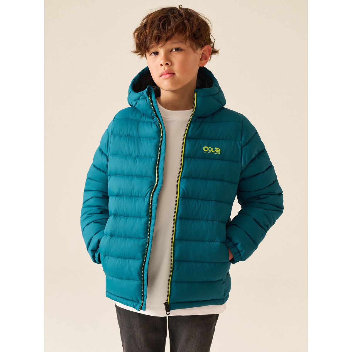 Veste à capuche semi-épaisse matelassée bleu sarcelle, NEXT