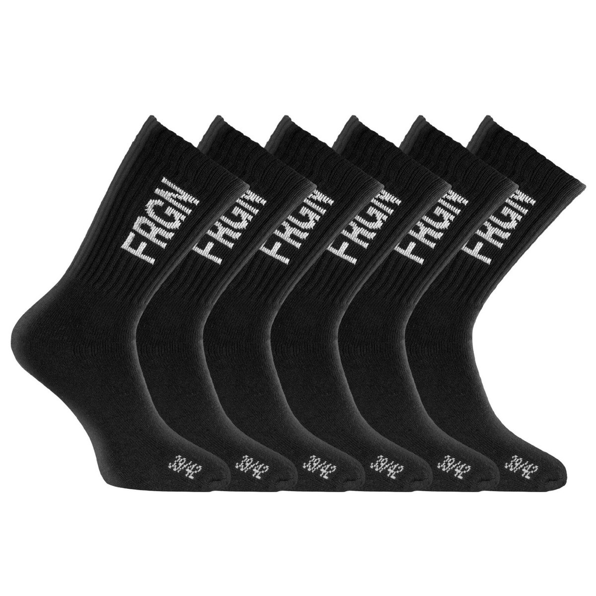 Lot De 6 Paires De Chaussettes Tennis noir/blanc, FREEGUN