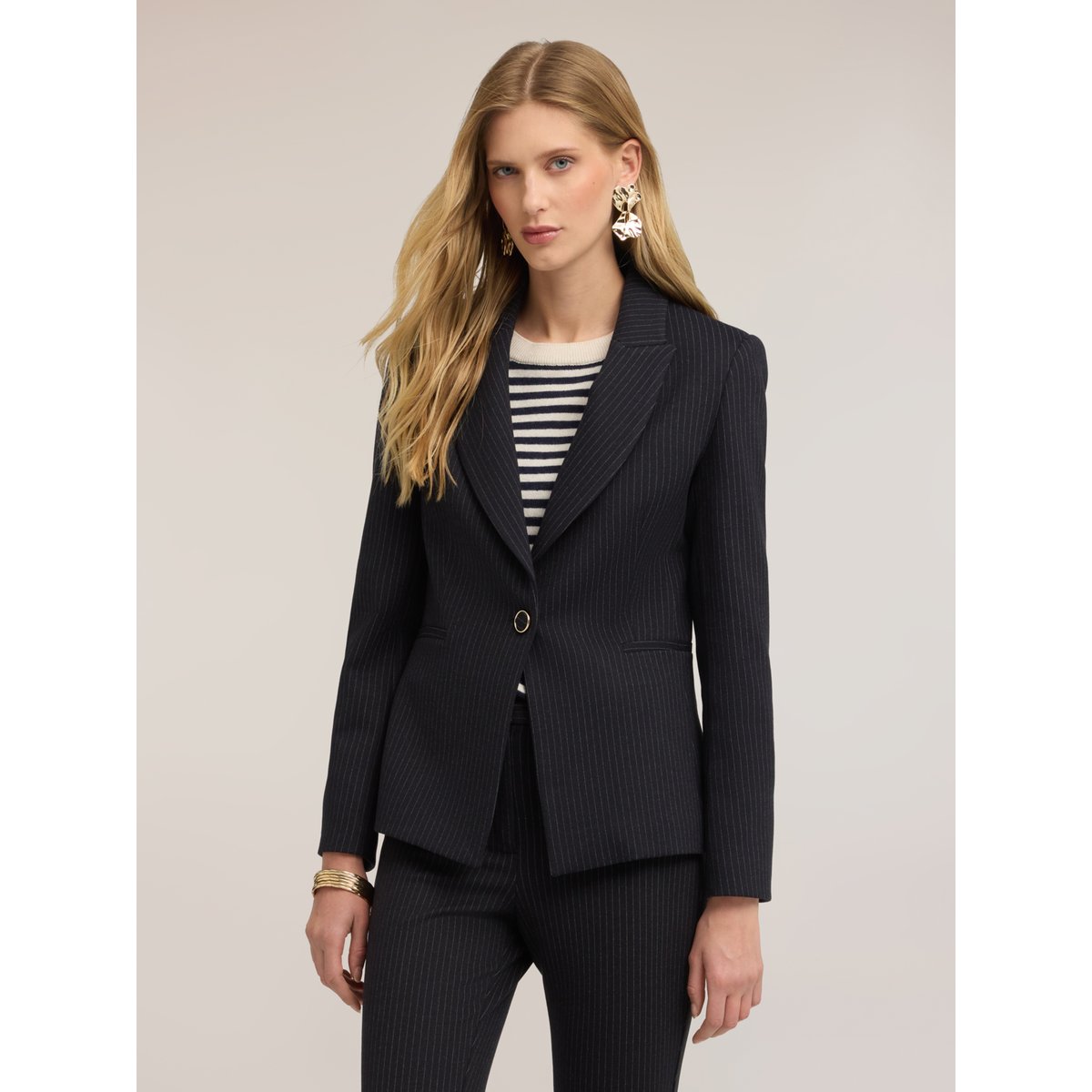 Blazer à rayures bleu, MOTIVI