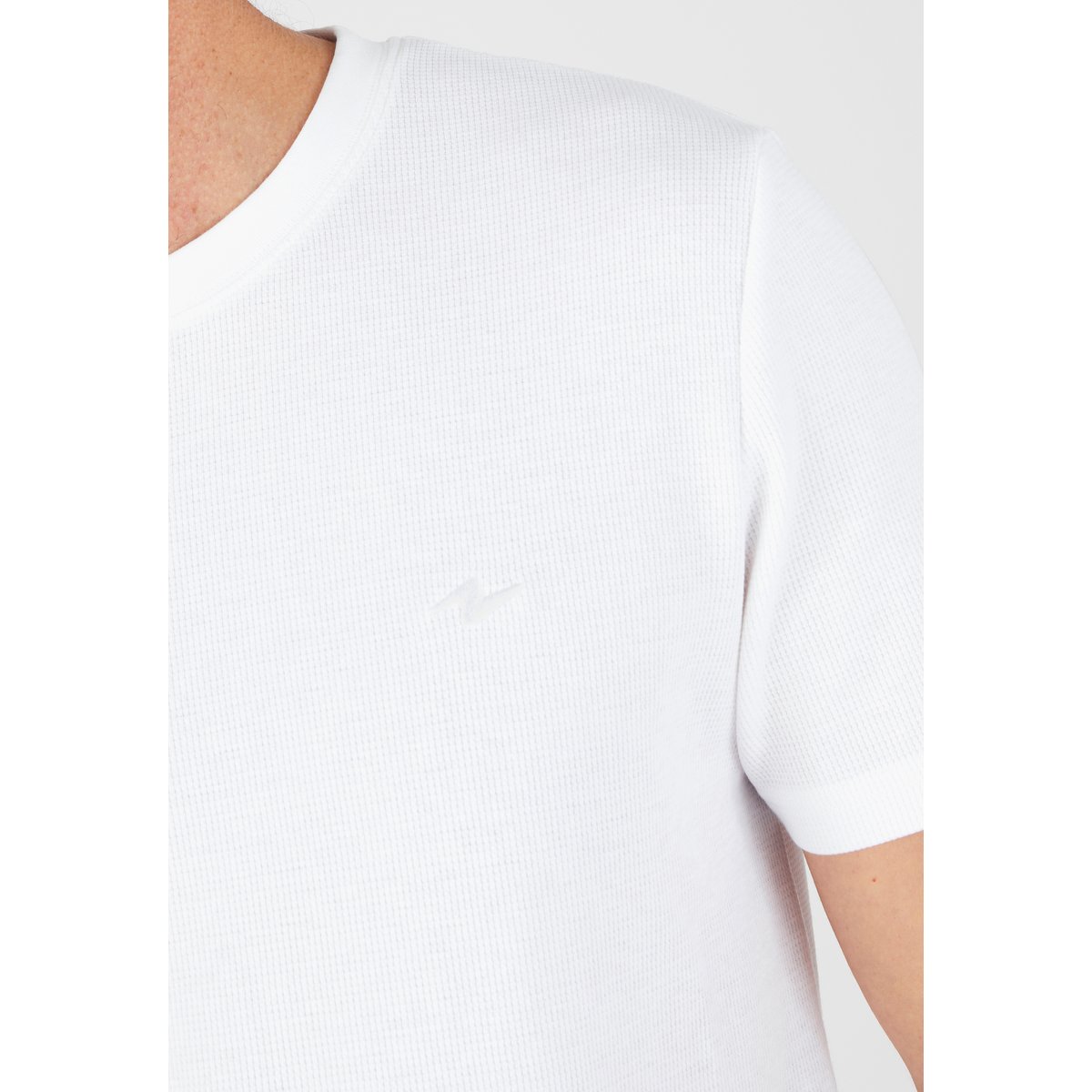 T-shirt Essential en maille gaufrée blanc, DAMART
