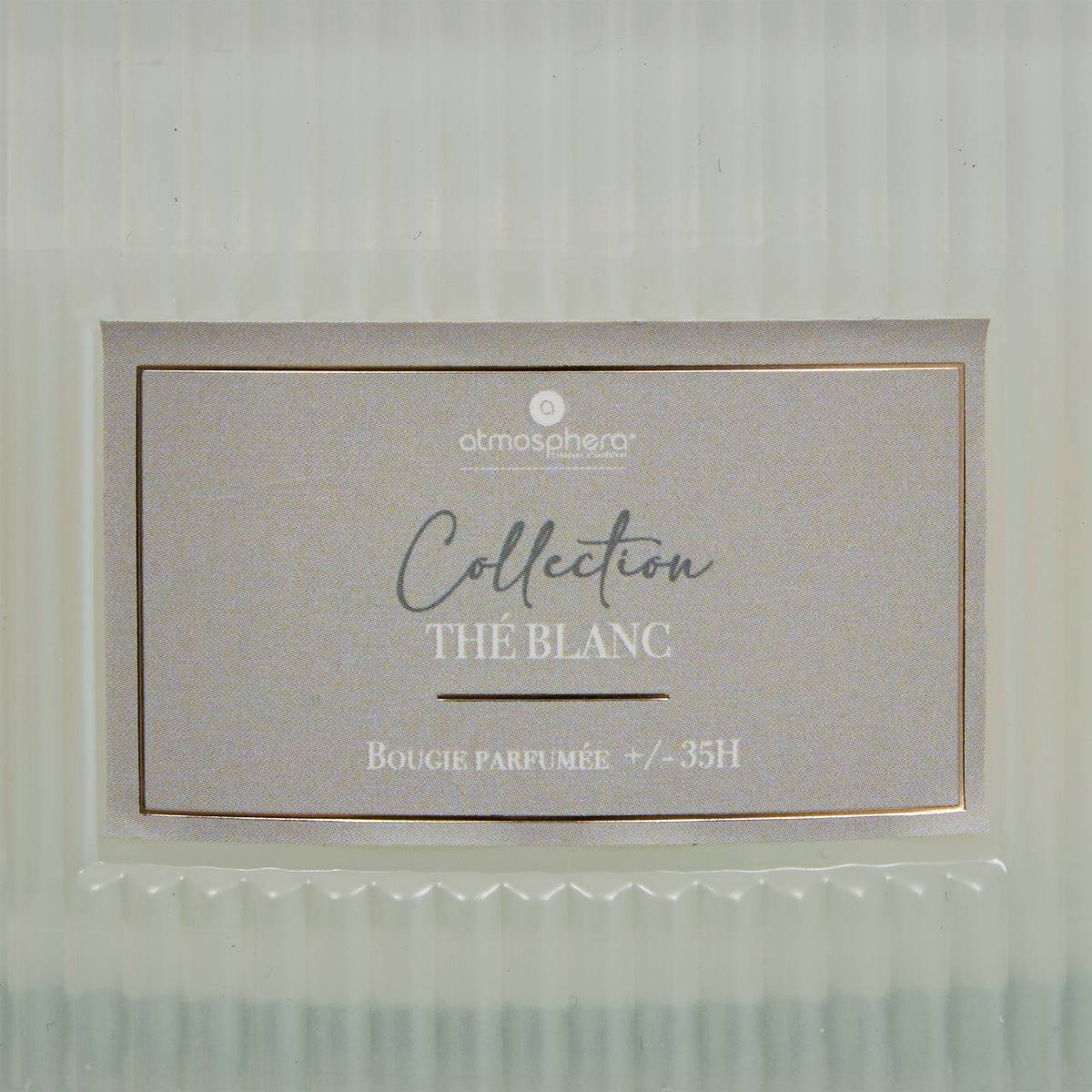 Bougie parfumée 3 mèches pot en verre ALBIE blanc, ATMOSPHERA