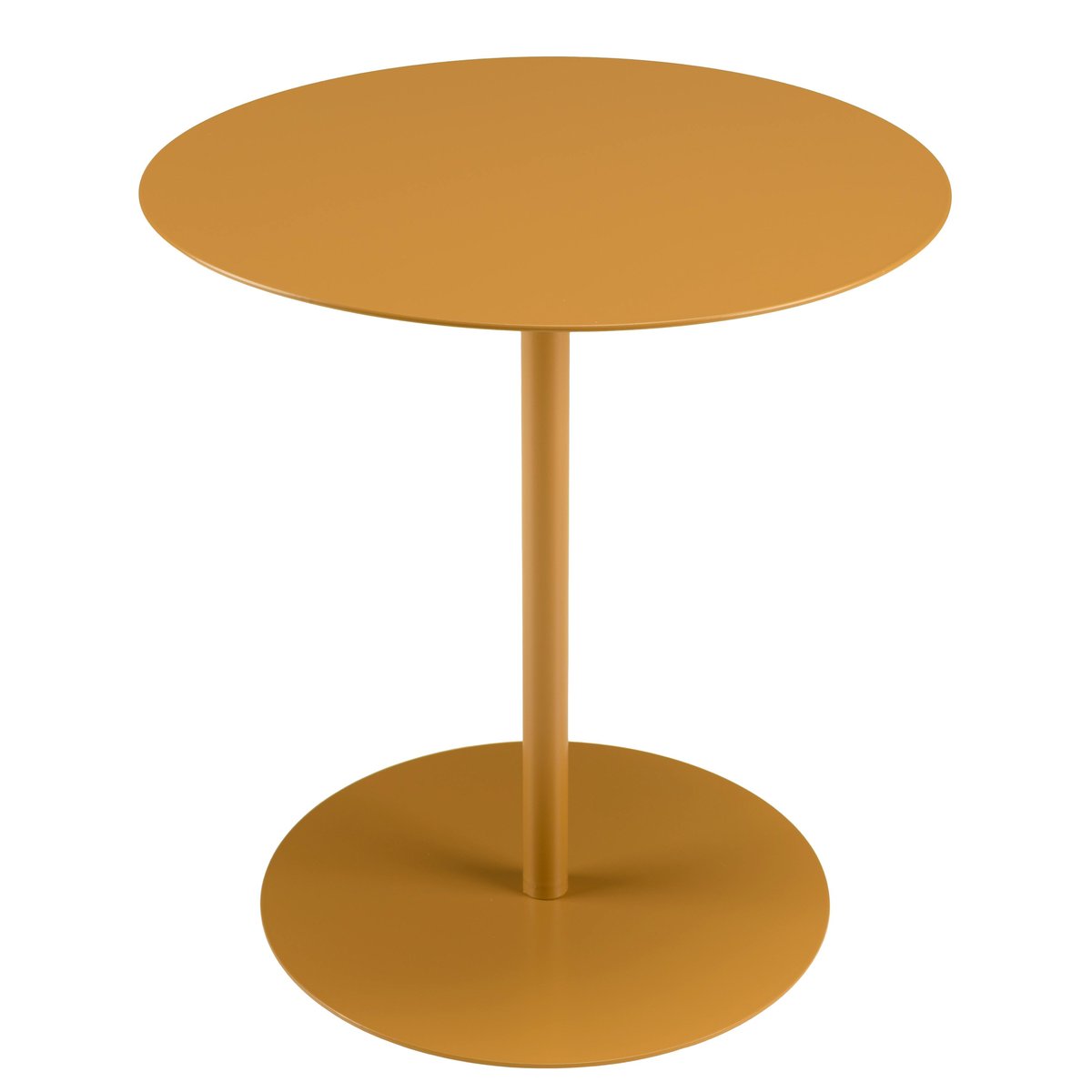Table d'appoint ronde en acier marron CASTILLE moutarde, PIER IMPORT