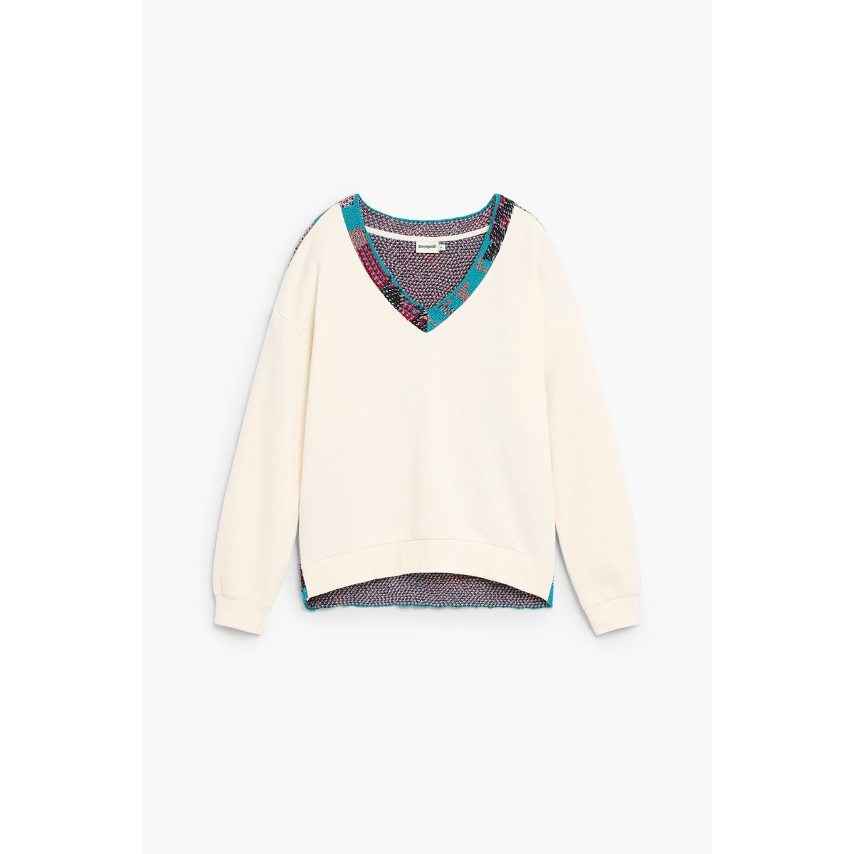Sweat-shirt dos brodé beige, DESIGUAL