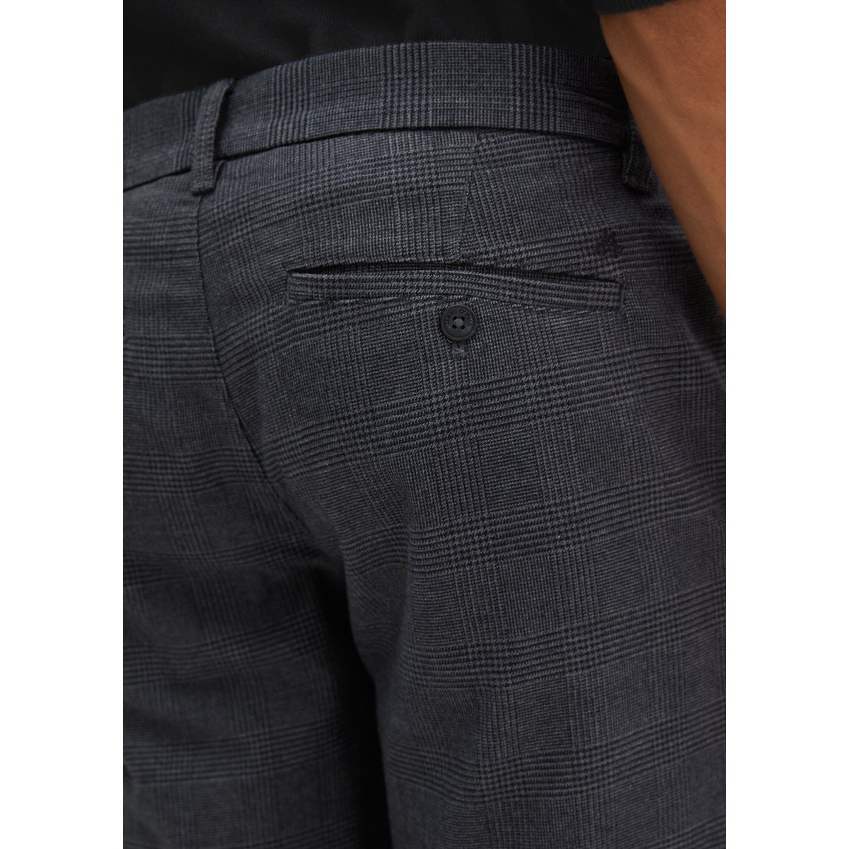 Chino modèle Stig, coupe jogger en mélange élastique de coton bio et de viscose gris, MARC O'POLO
