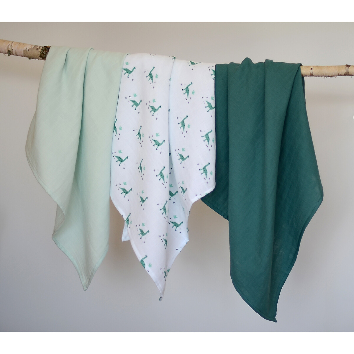 Boite de 3 langes Jurassique vert, BEABA