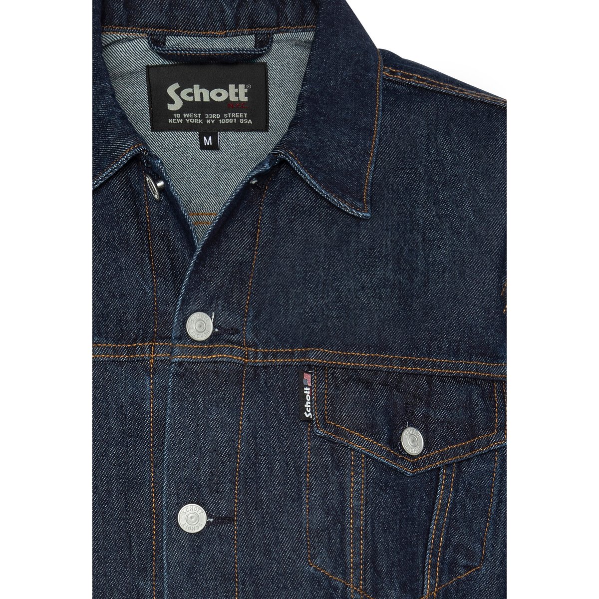 Blouson trucker en denim bleu, SCHOTT
