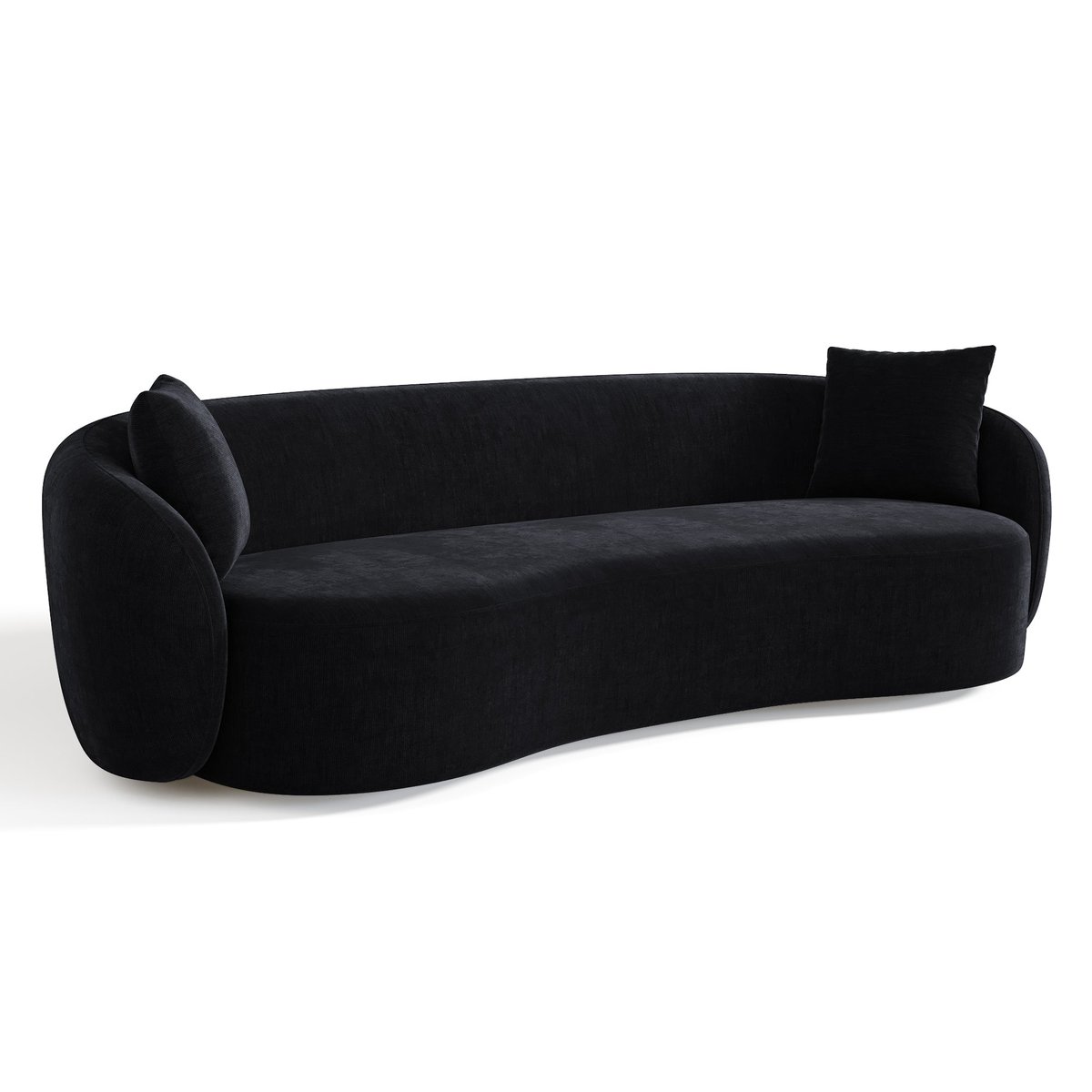 Canapé 3 places en tissu tramé toucher doux CELINE noir, SIA HOME