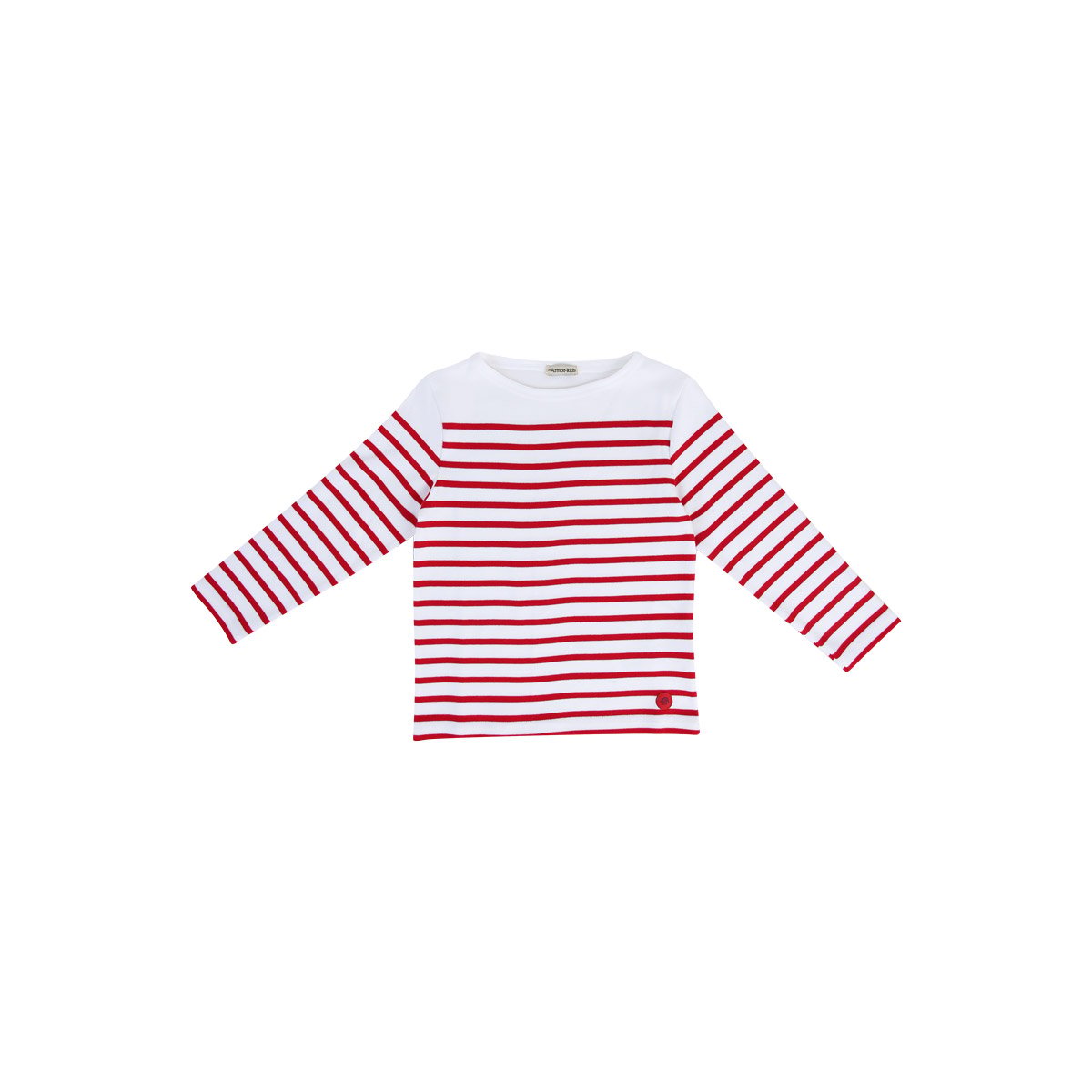 Marinière Amiral Kids - coton épais blanc/braise, ARMOR-LUX