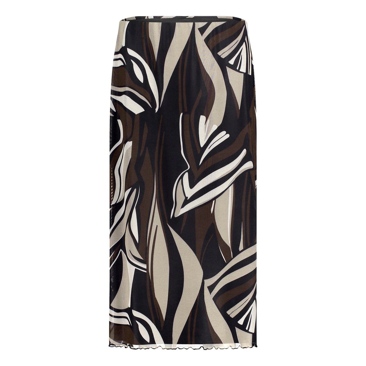Jupe longueur midi à élastique taupe/black, BETTY BARCLAY