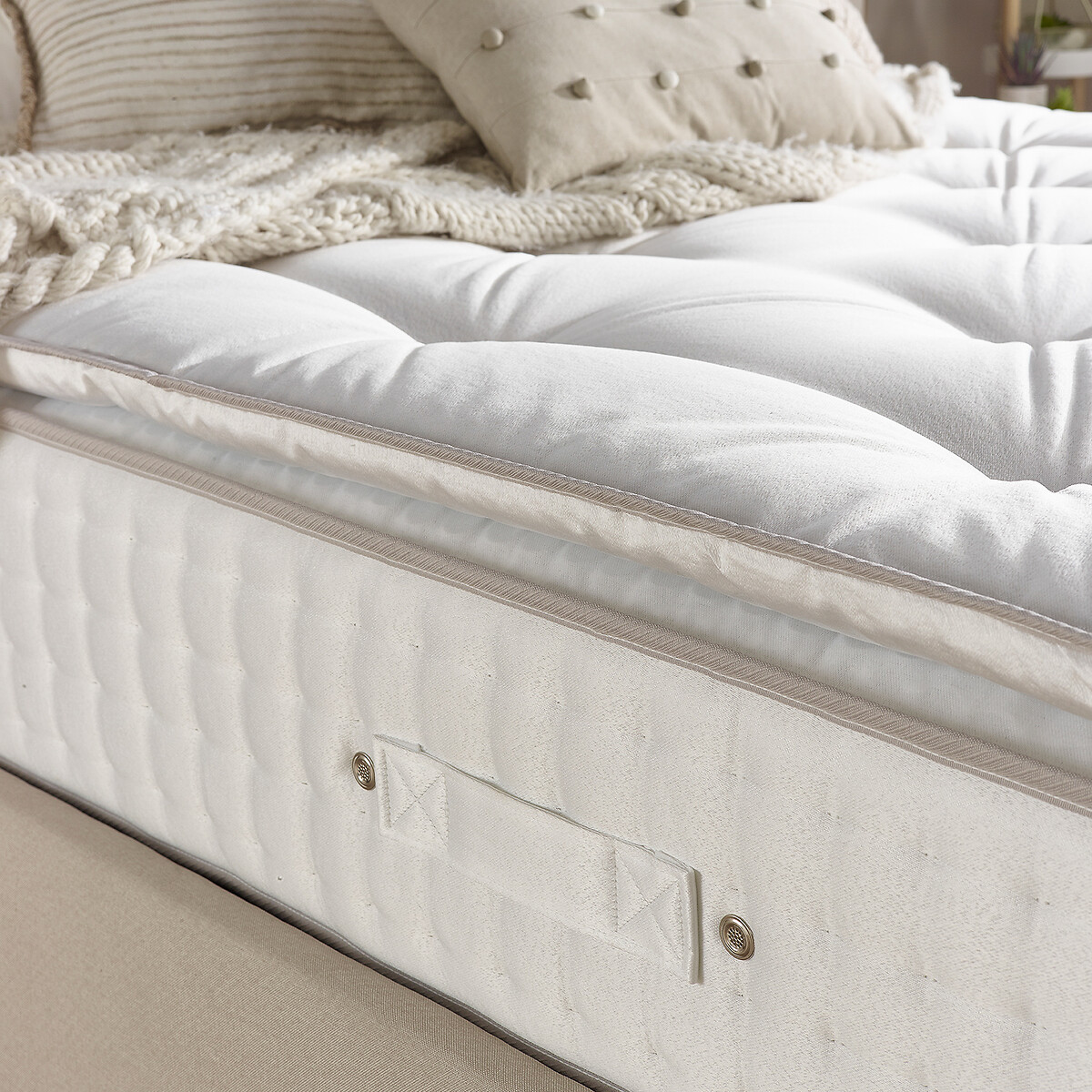 Aspire Luxury 7000 Pocket Natural Wool & Cashmere Pillowtop Mattress white, ASPIRE