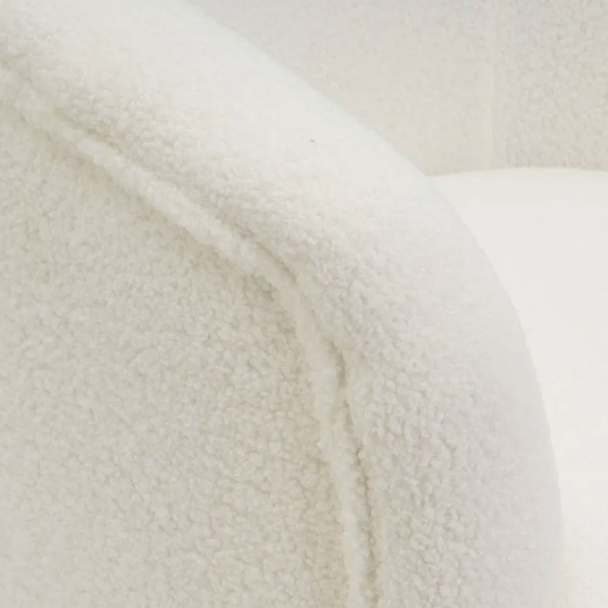 Fauteuil tissu bouclette blanc et pieds métal noir 76x69x70cm blanc, WADIGA